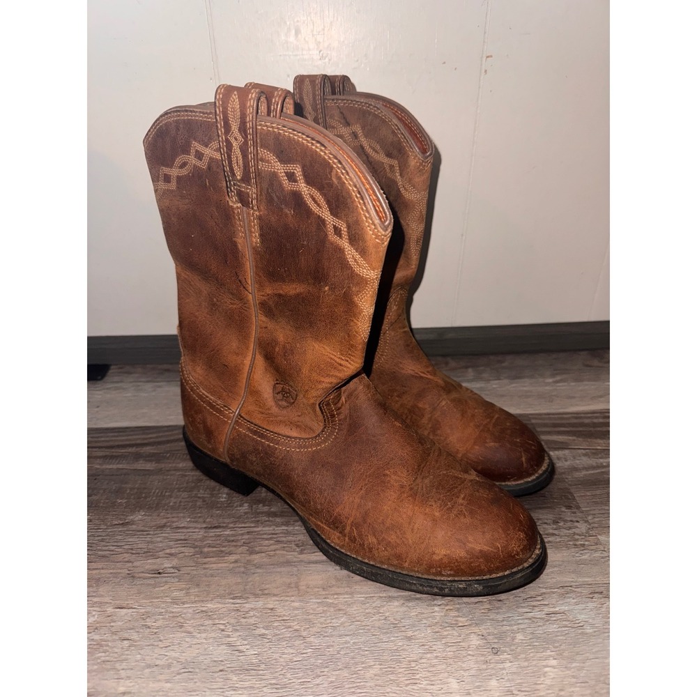 Ariat Heritage Roper Brown Leather Western Cowboy Boots 14535 Mens 9 C